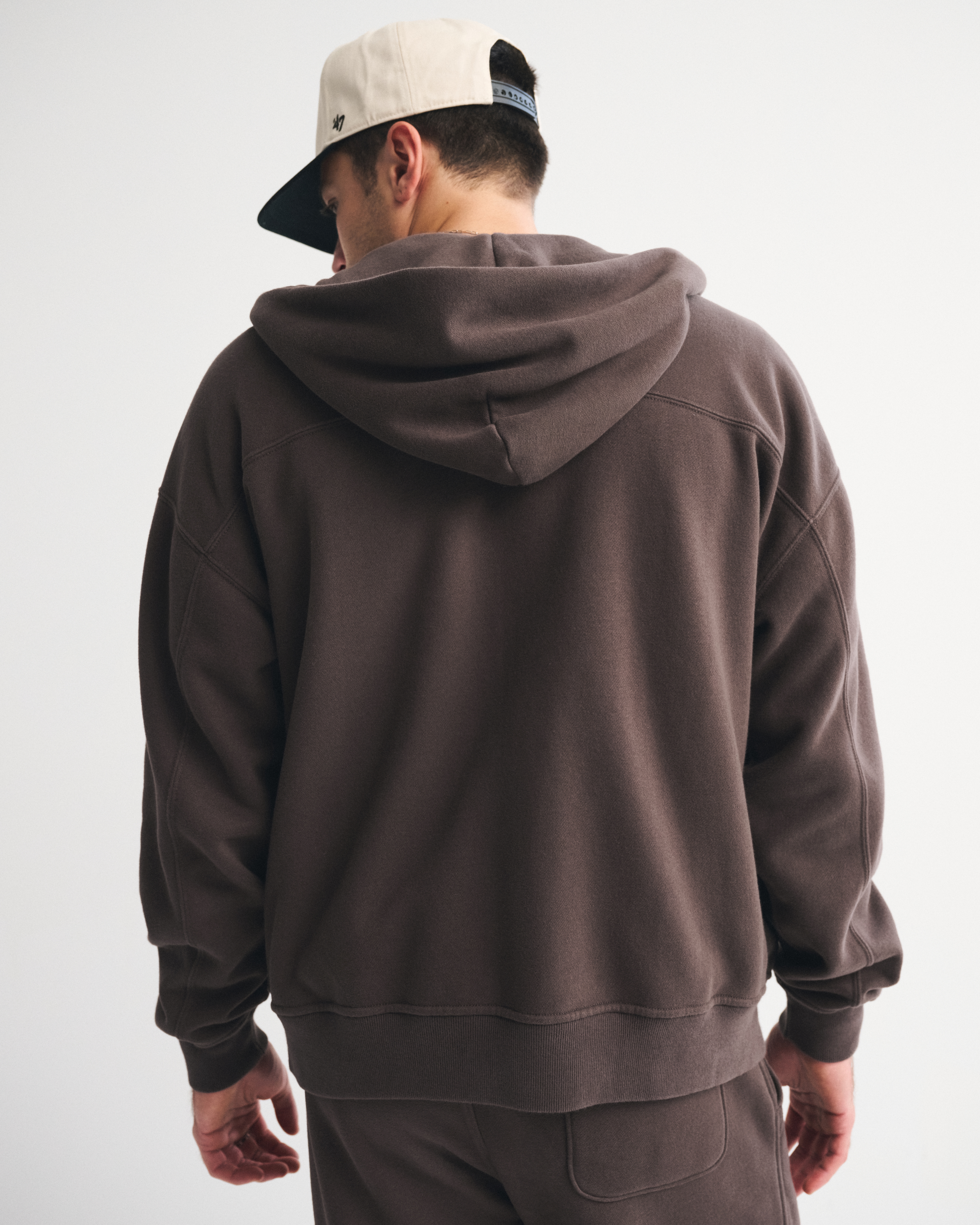 Abercrombie & Fitch Essential Full-zip Hoodie In Brown