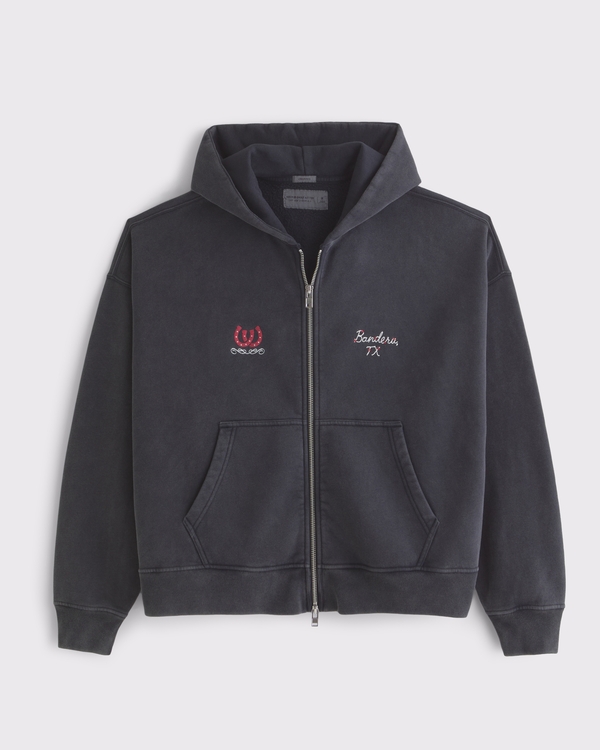 Western Full-Zip Hoodie, Black view 1