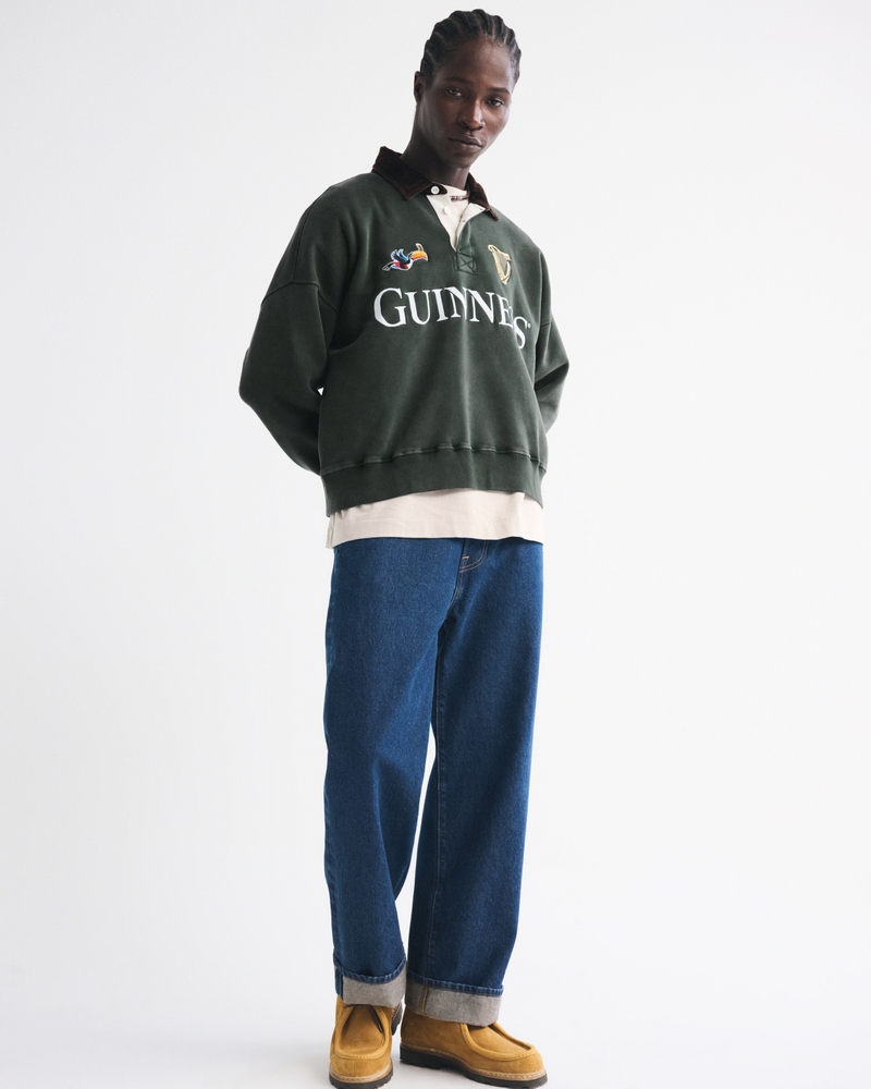 Cropped Guinness Rugby Polo Sweatshirt