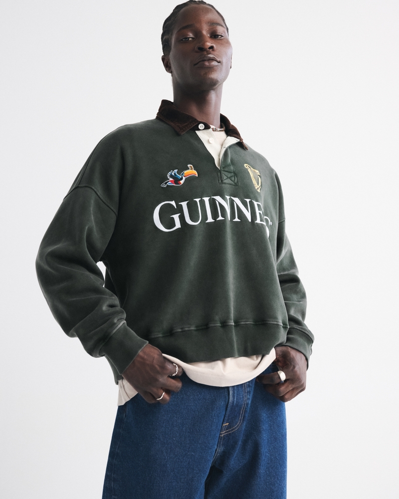 Cropped Guinness Rugby Polo Sweatshirt