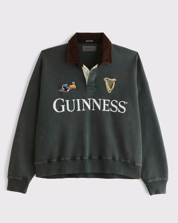 Men's Cropped Guinness Rugby Polo Sweatshirt | Men's New Arrivals | Abercrombie.com