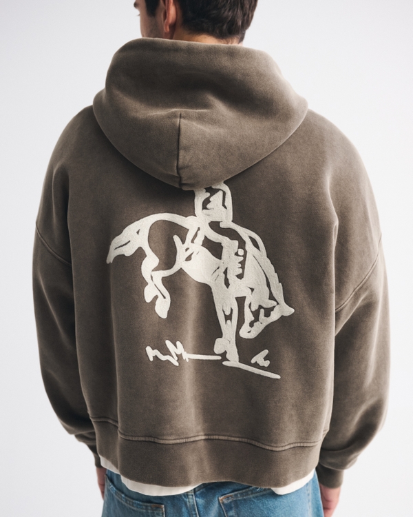 Cowboy Cropped Full-Zip Hoodie