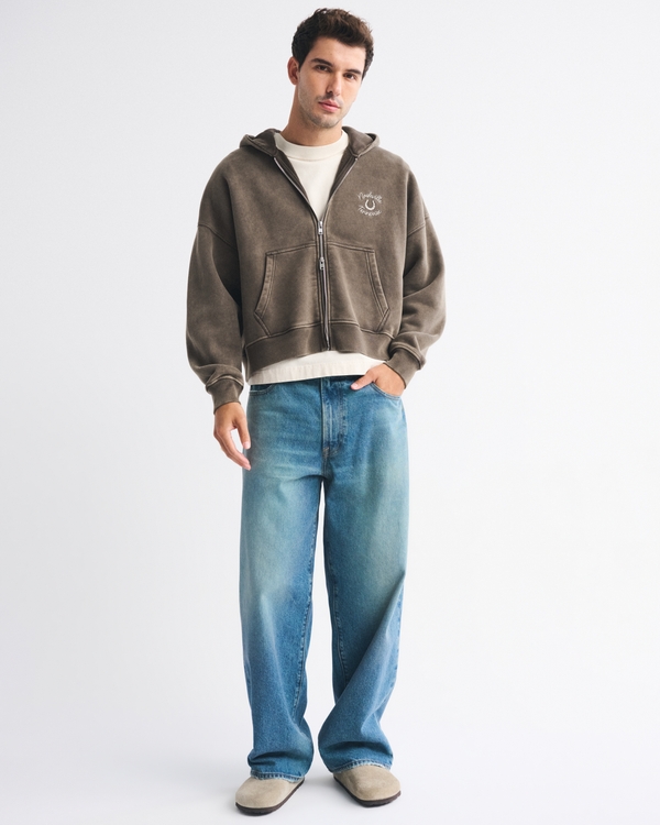 Cowboy Cropped Full-Zip Hoodie