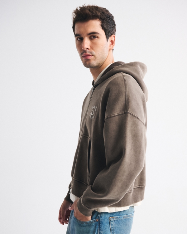 Cowboy Cropped Full-Zip Hoodie