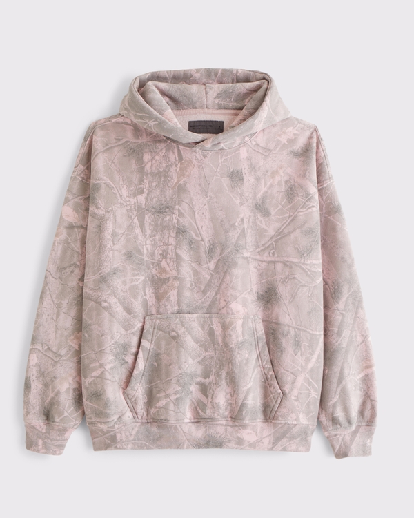Essential Popover Hoodie, Light Pink Camo view 1