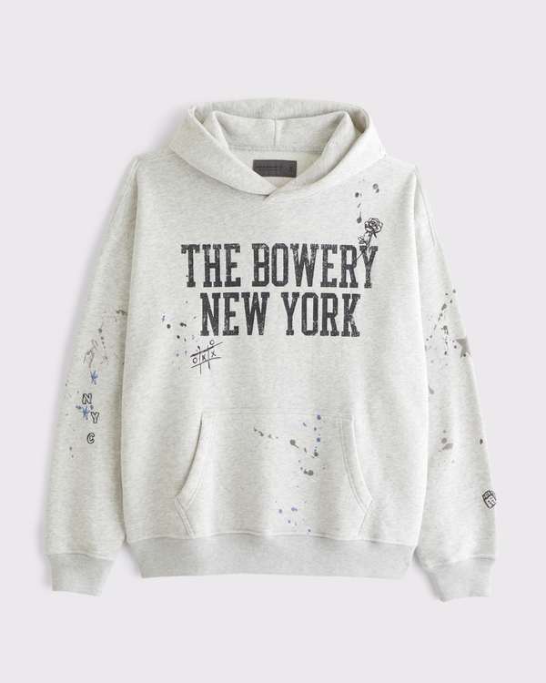 Sudadera con capucha básica sin cierres, Gris Jaspeado Claro view 1