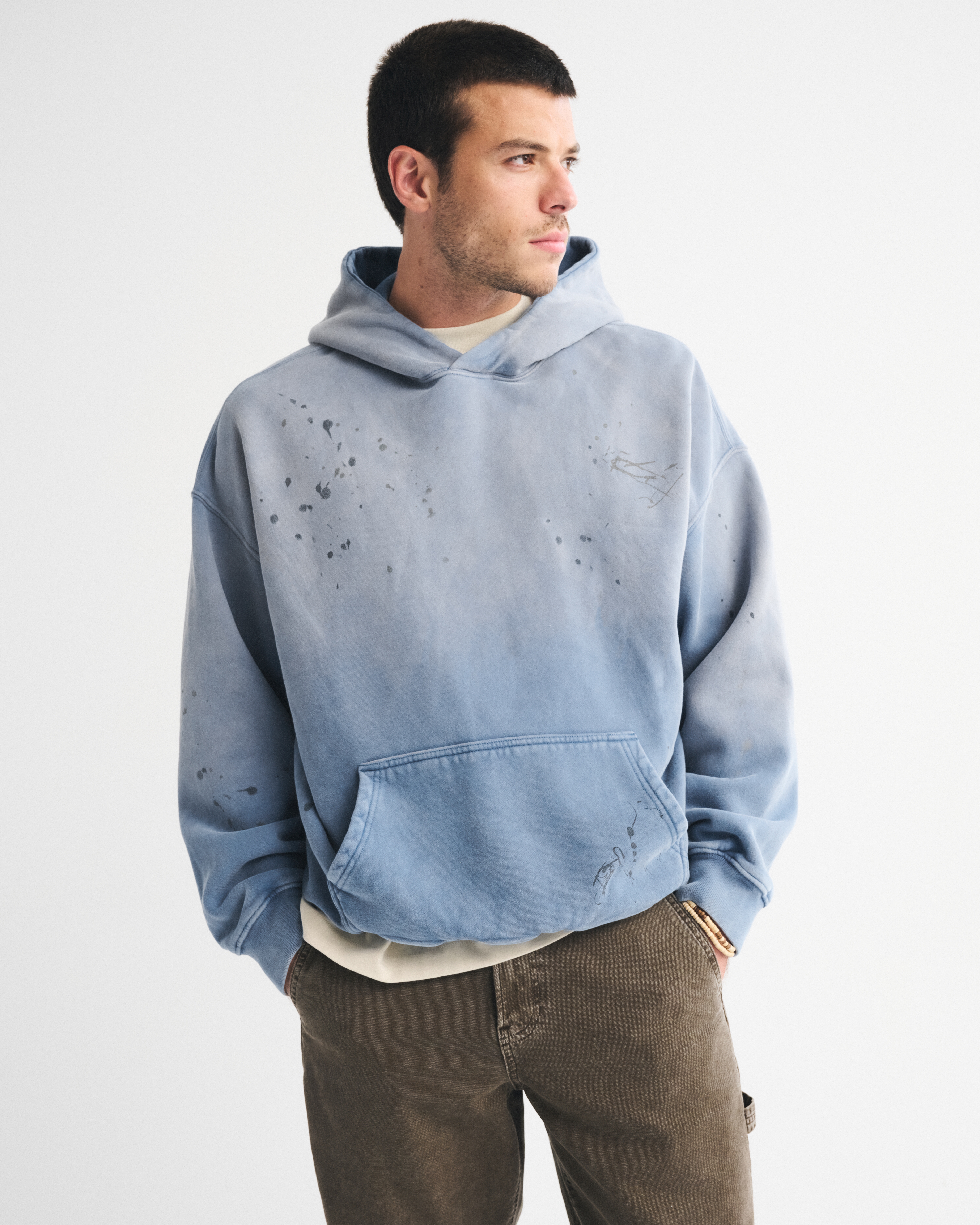 Abercrombie & Fitch Essential Popover Hoodie In Blue