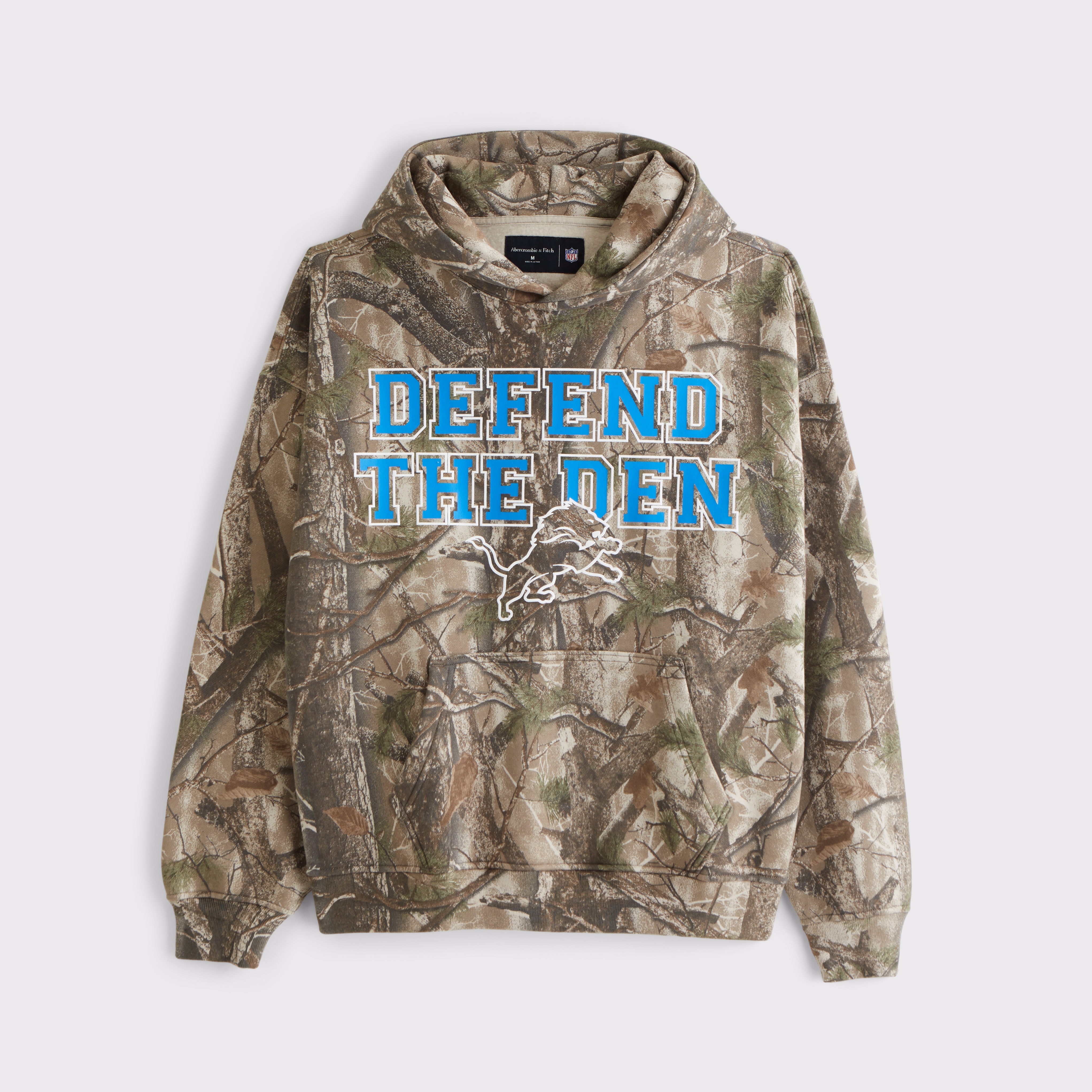 Abercrombie & Fitch Detroit Lions Graphic Popover Hoodie In Multi