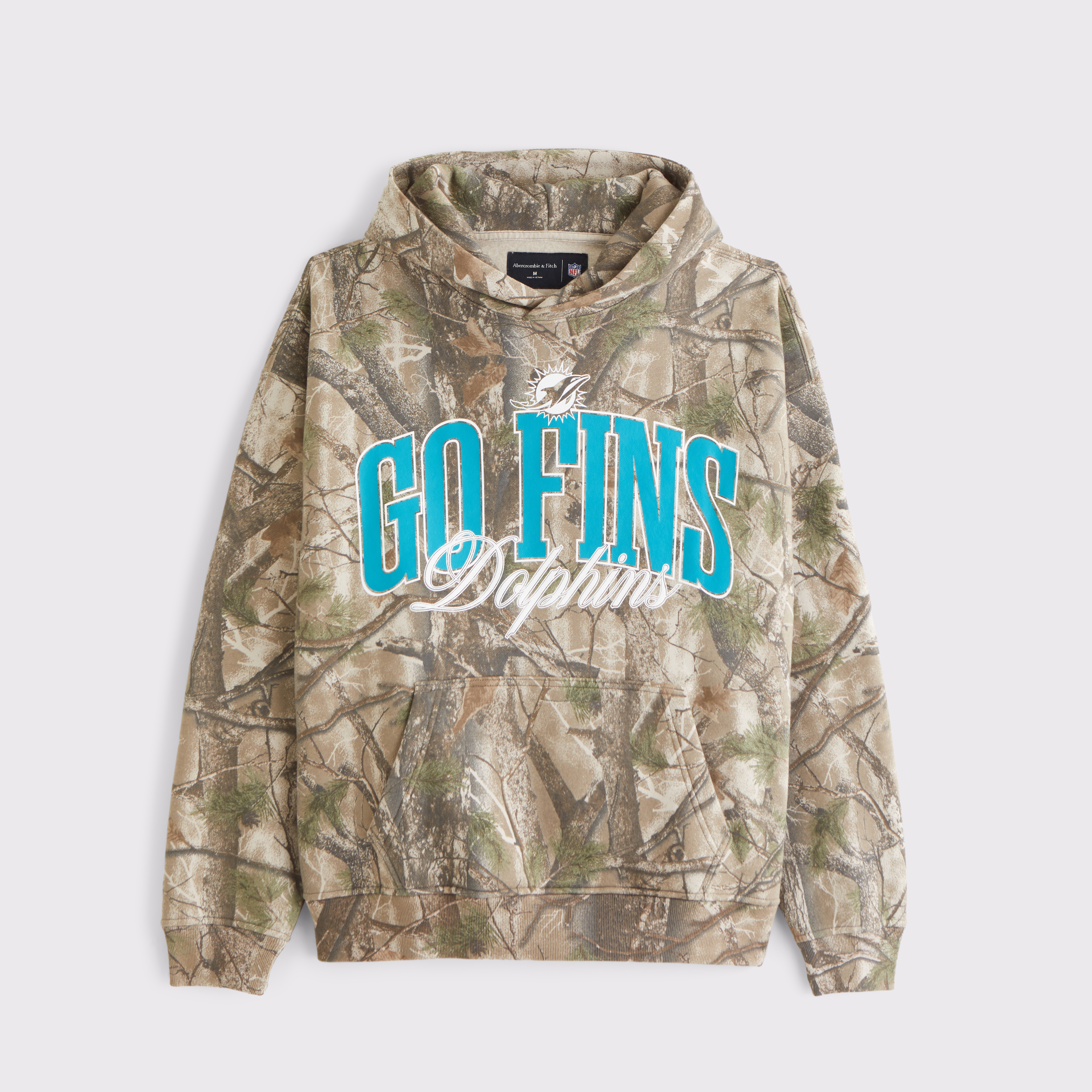 Abercrombie & Fitch Miami Dolphins Graphic Popover Hoodie In White