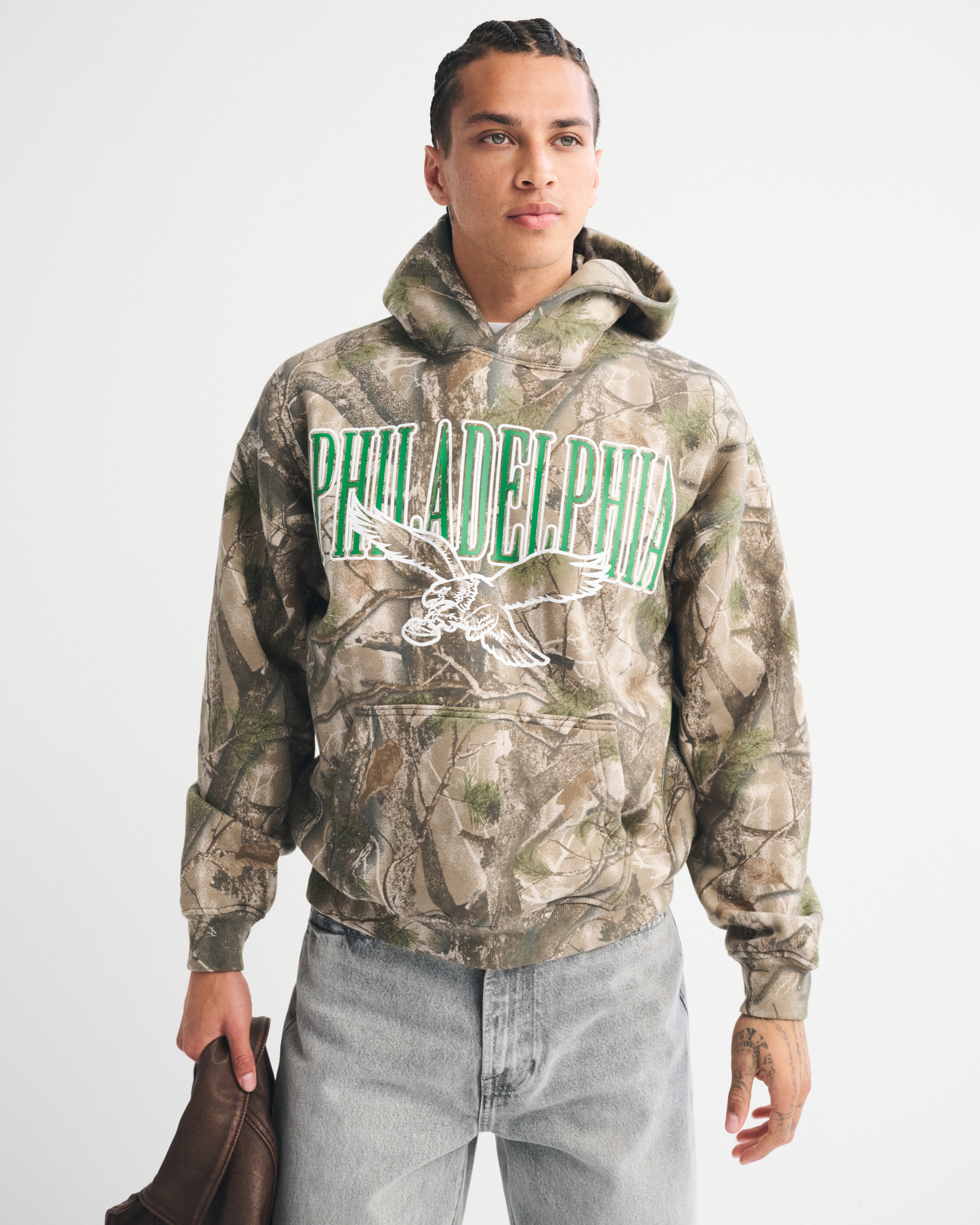 Abercrombie & Fitch Philadelphia Eagles Graphic Popover Hoodie In Multi