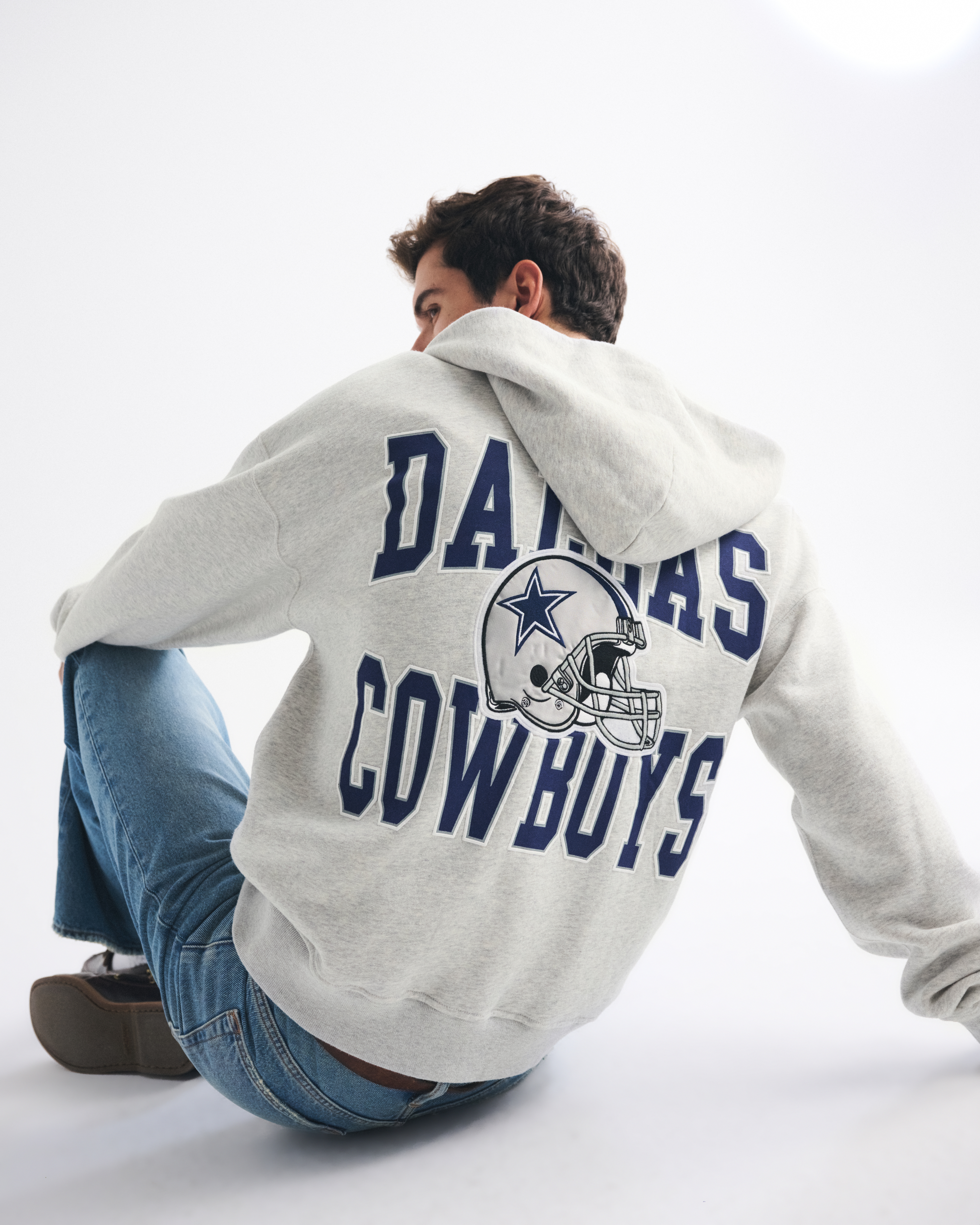 Abercrombie & Fitch Dallas Cowboys Full-zip Hoodie In Gray