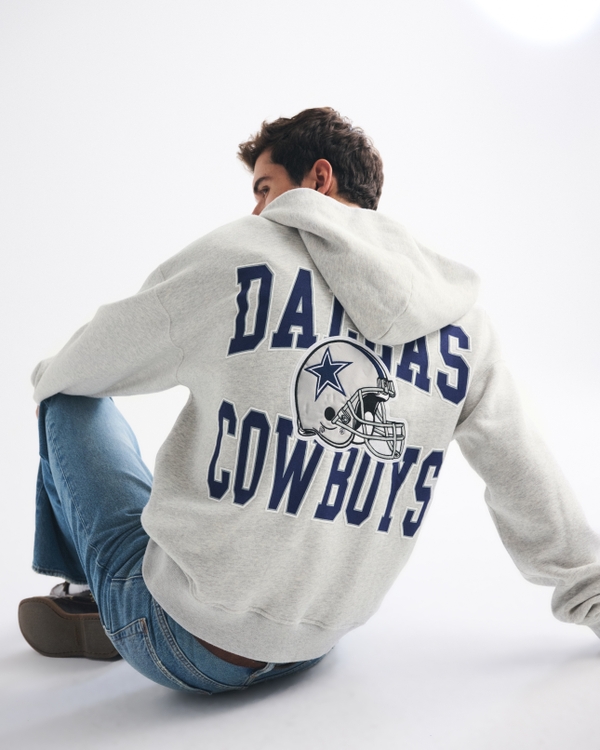Dallas Cowboys Full-Zip Hoodie, Heather Gray - Cowboys view 1