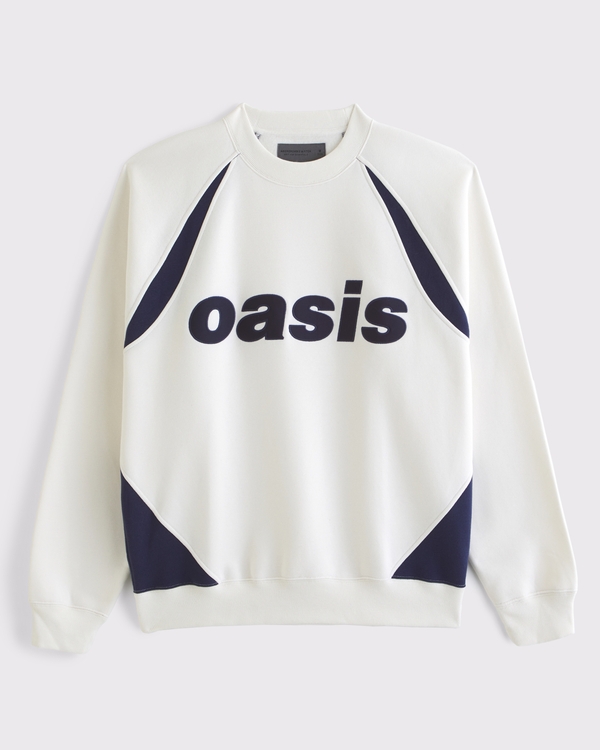 Sweat ras du cou avec graphique Oasis, Crème Et Bleu Marine view 1