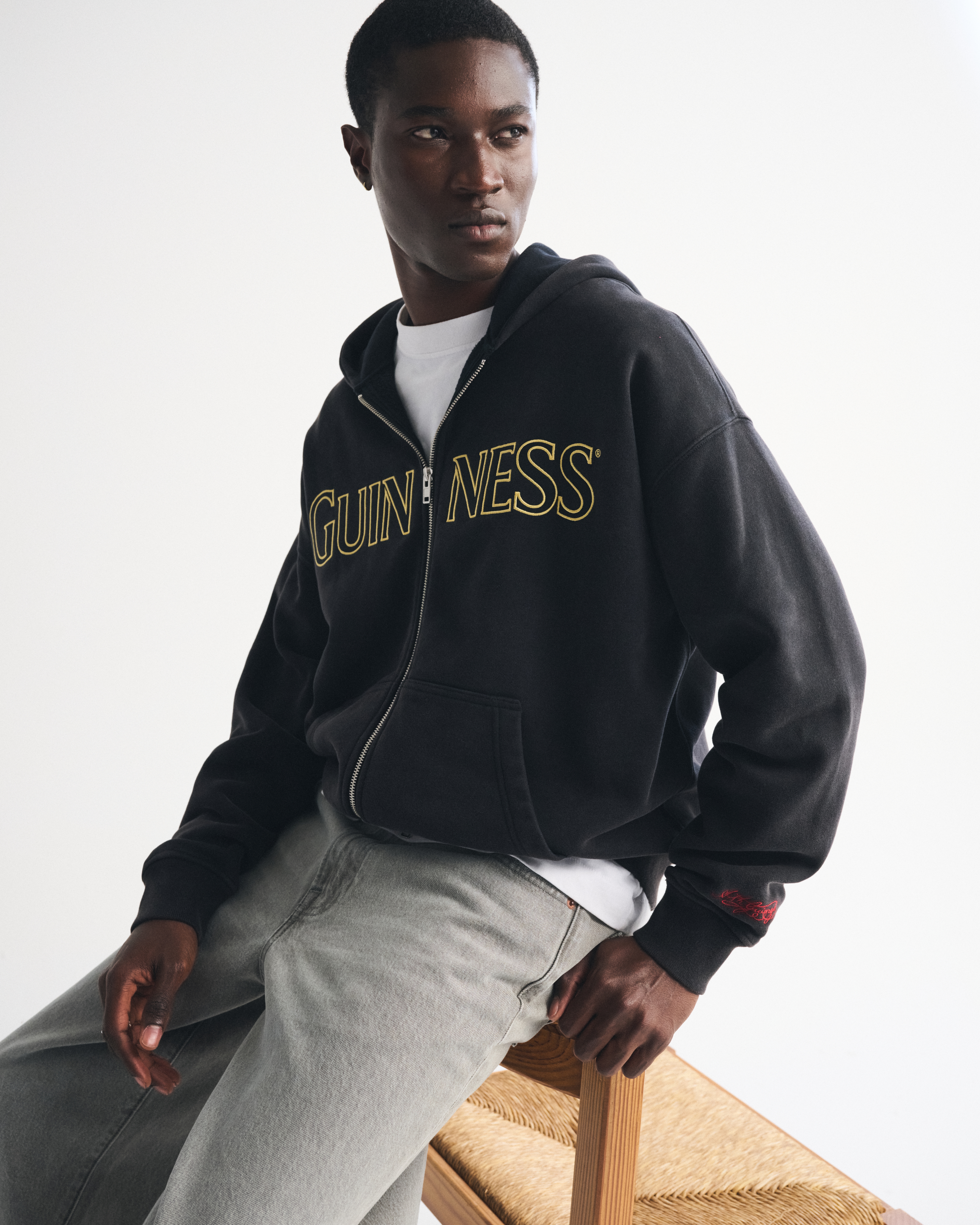 Abercrombie & Fitch Guinness Full-zip Hoodie In Black