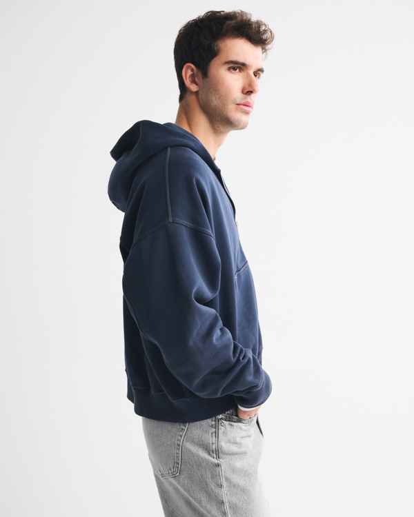 Essential Cropped Full-Zip Hoodie