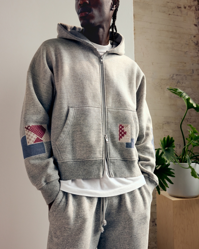 Men's Essential Cropped Full-Zip Hoodie | Men's Clearance