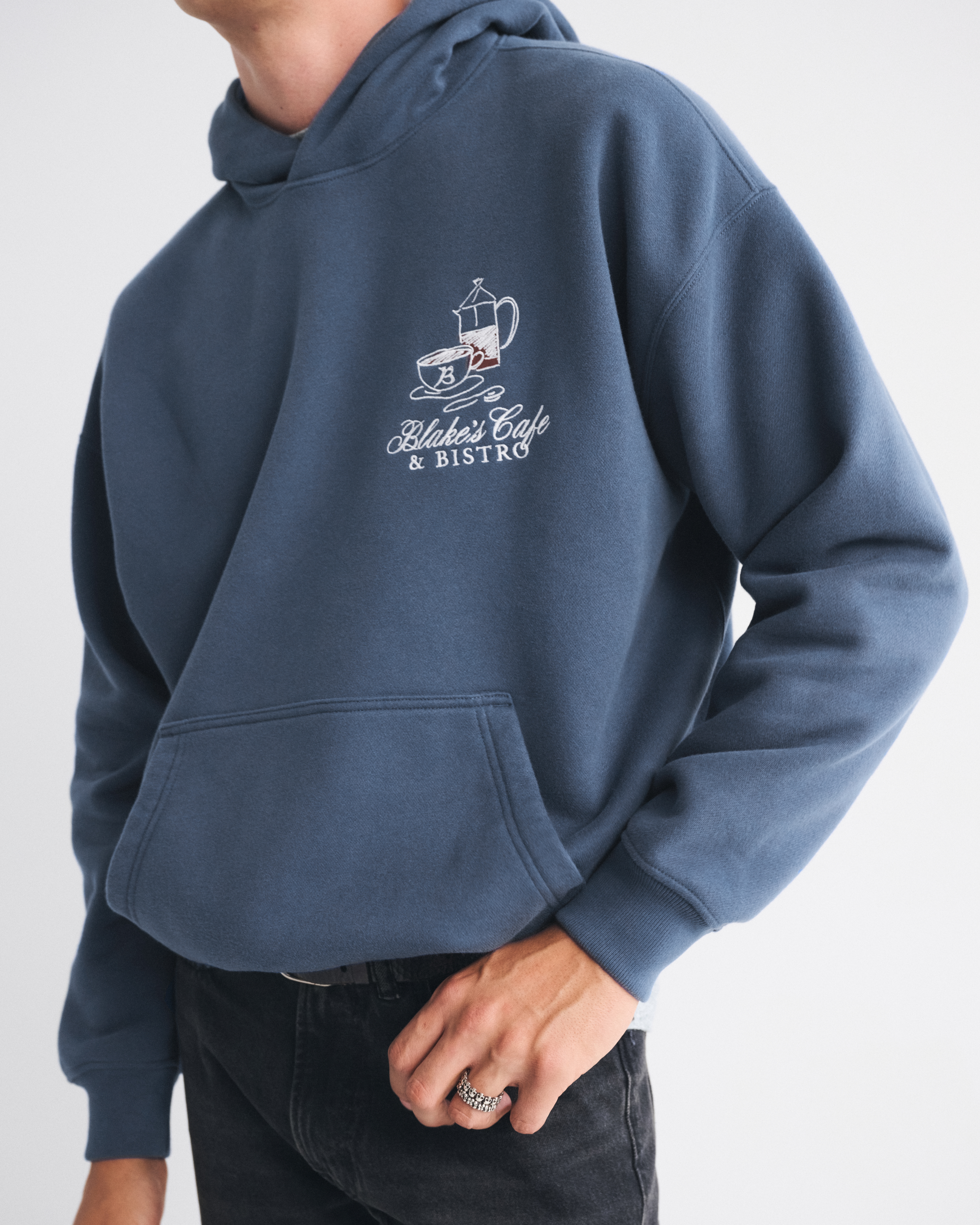 Men's Cafe Graphic Popover Hoodie | Men's Clearance