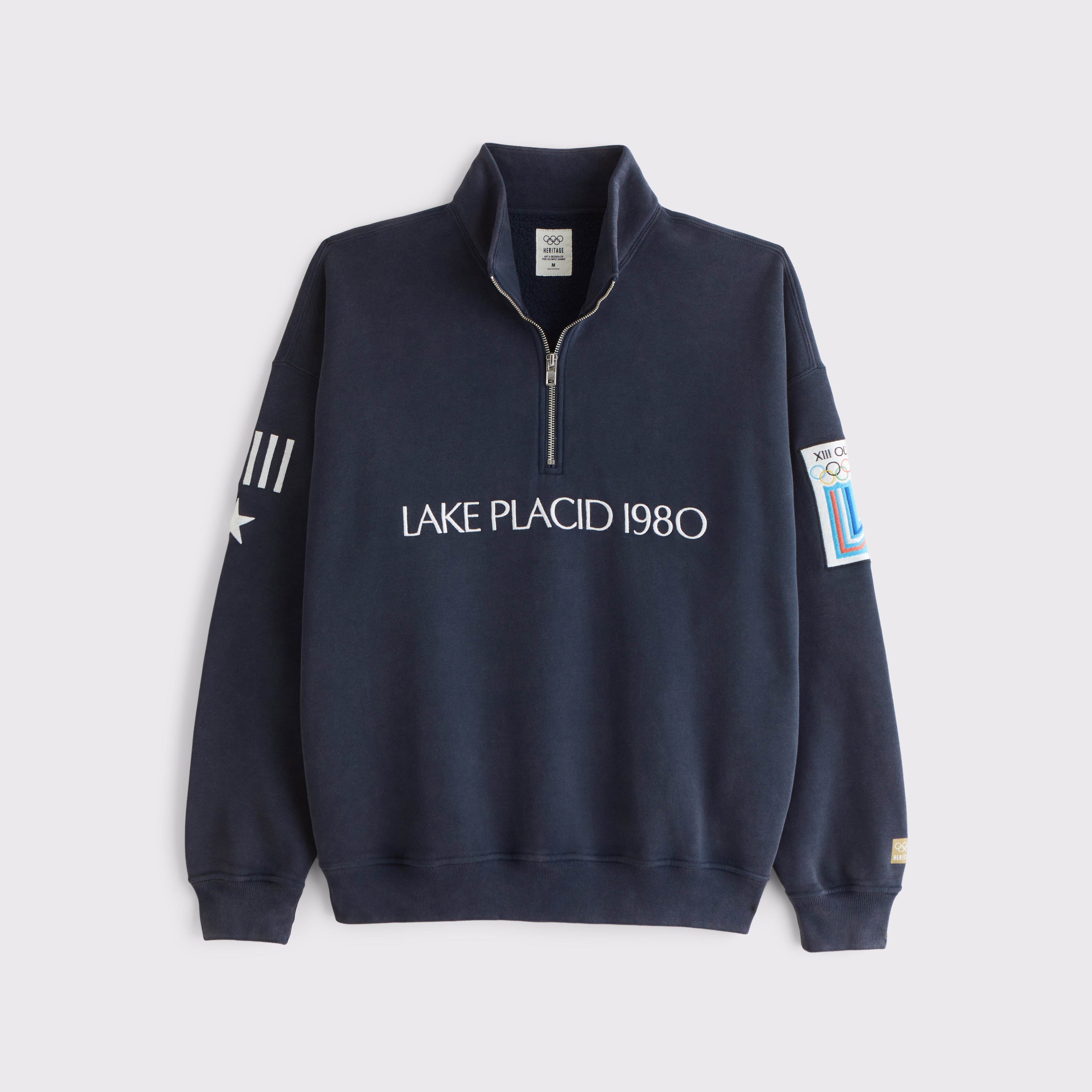 Abercrombie & Fitch Olympics Half-zip Sweatshirt In Blue