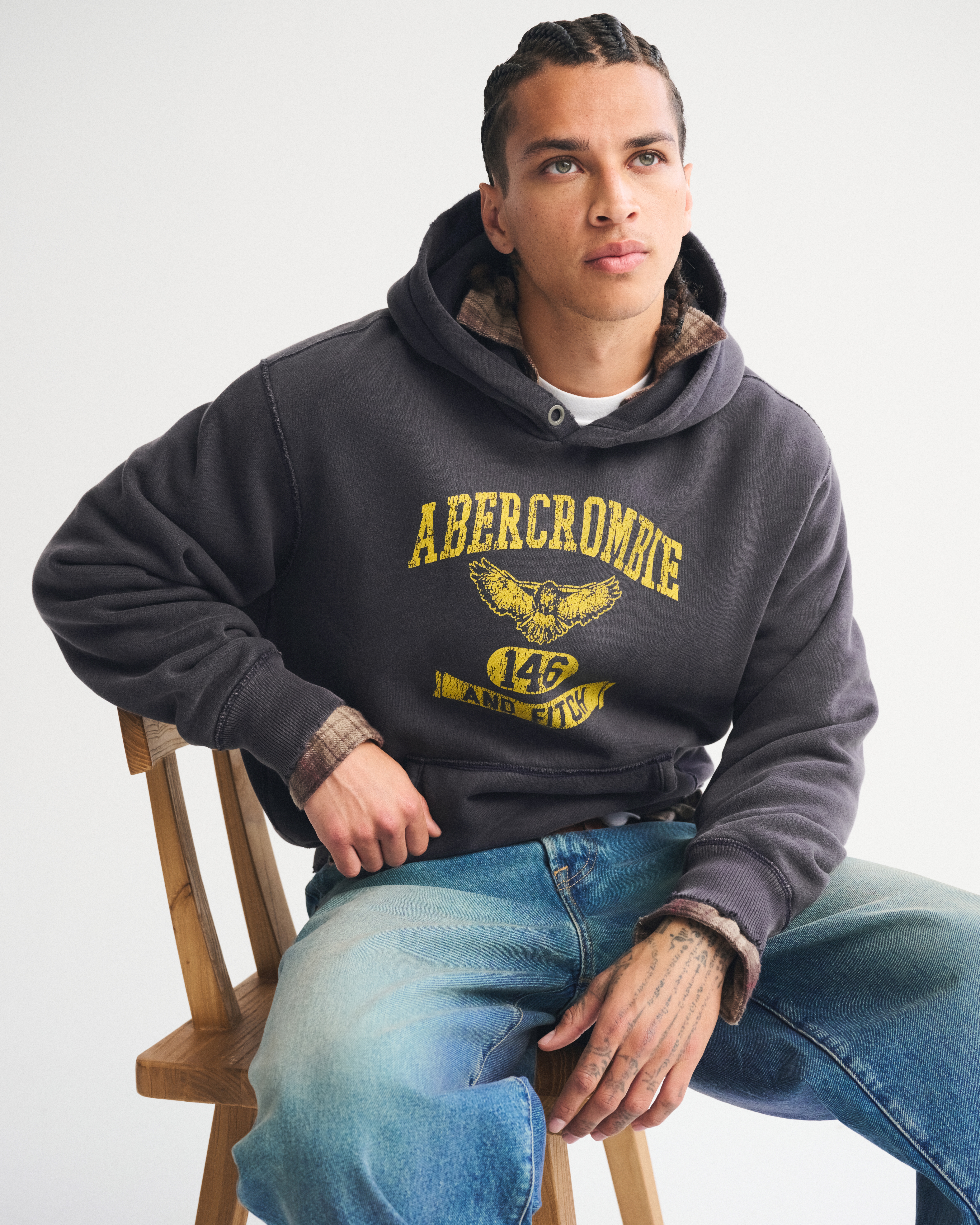 Мужские худи Abercrombie & Fitch Logo Popover — фото 2