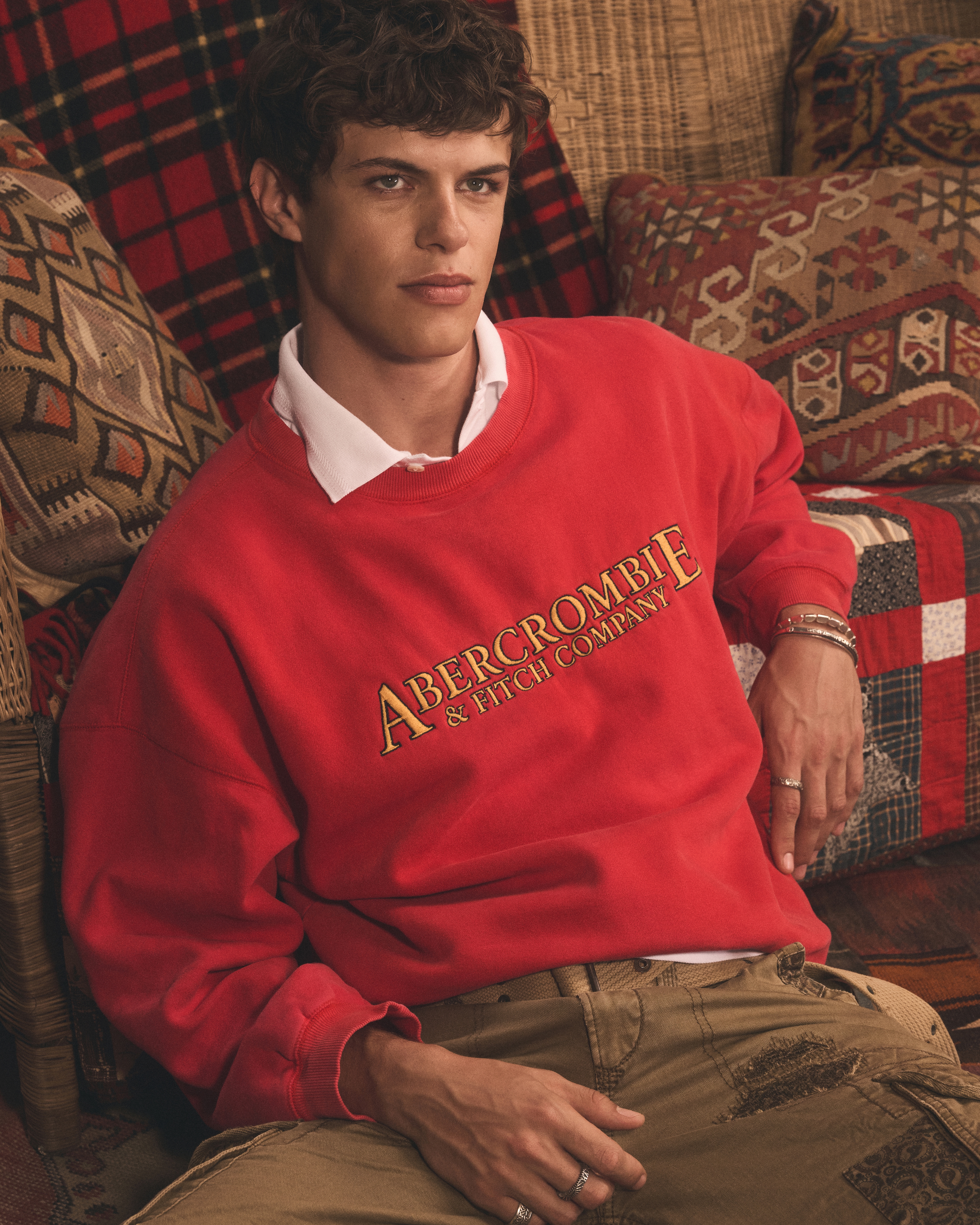 Мужские худи Abercrombie & Fitch Logo Crew Sweatshirt — фото 2
