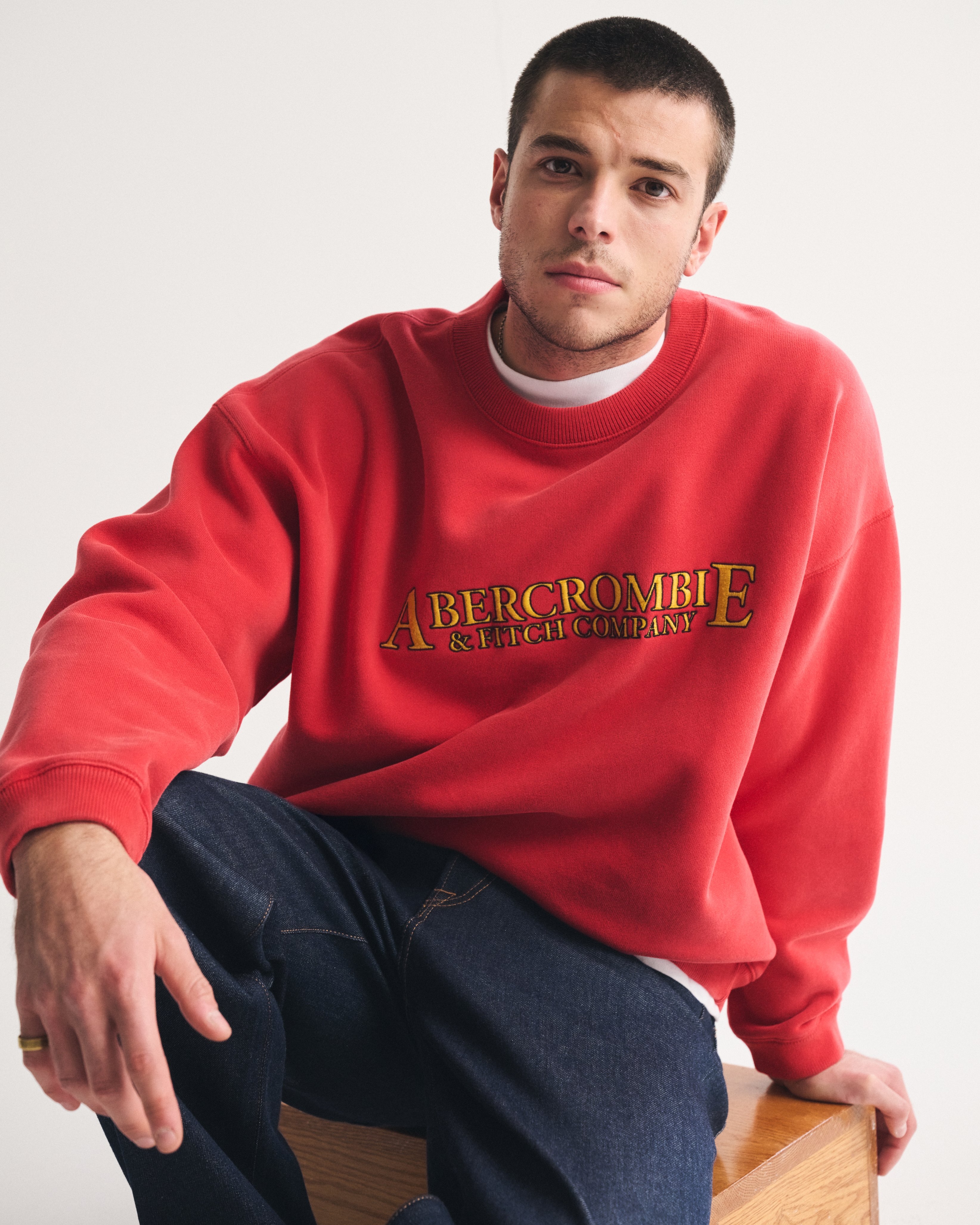 Мужские худи Abercrombie & Fitch Logo Crew Sweatshirt — фото 3