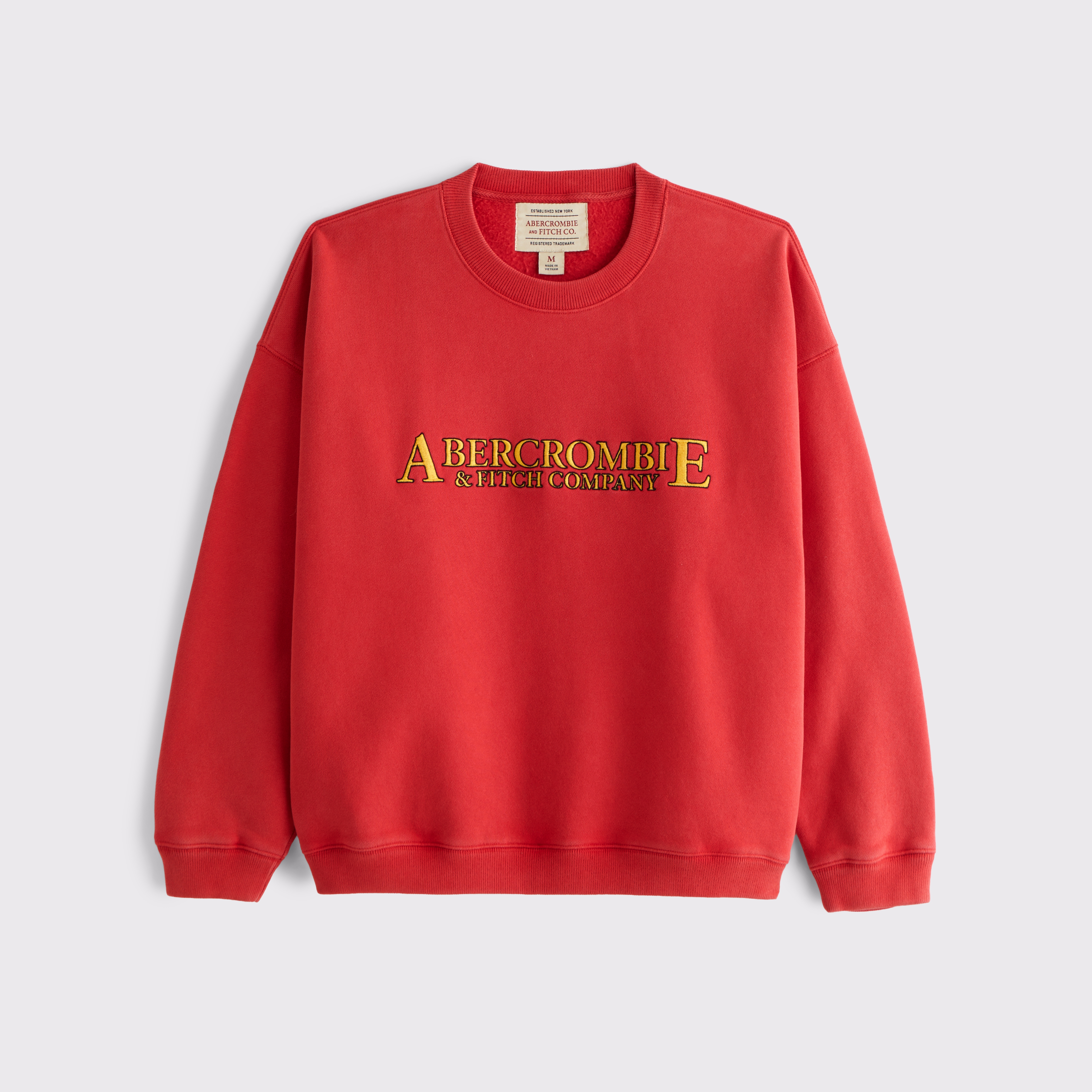 Abercrombie & Fitch Logo Crew Sweatshirt In Gray