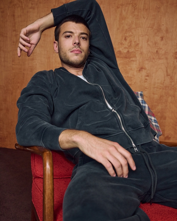 Essential Full-Zip Hoodie, Black view 1