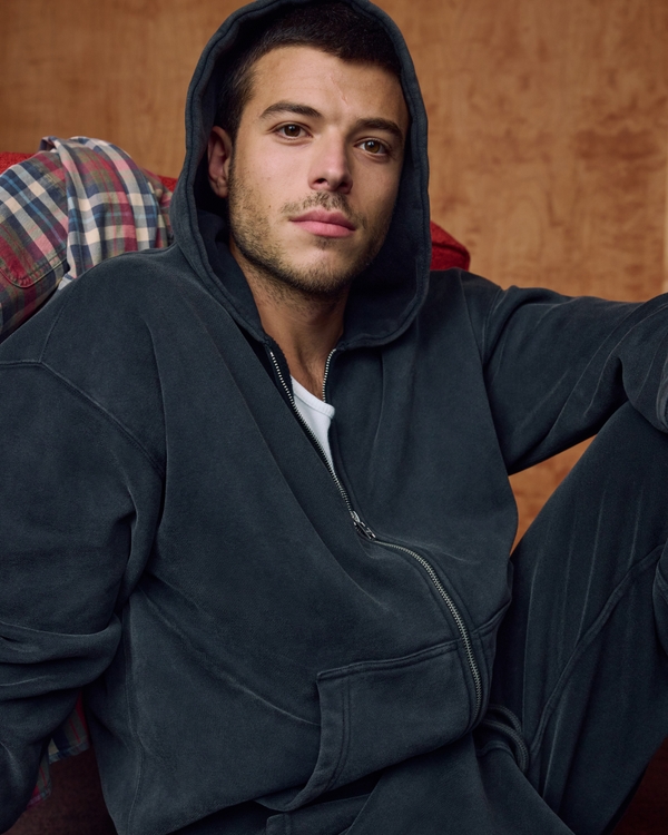 Essential Full-Zip Hoodie, Black view 2