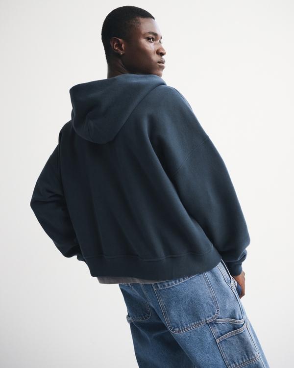 Essential Cropped Full-Zip Hoodie
