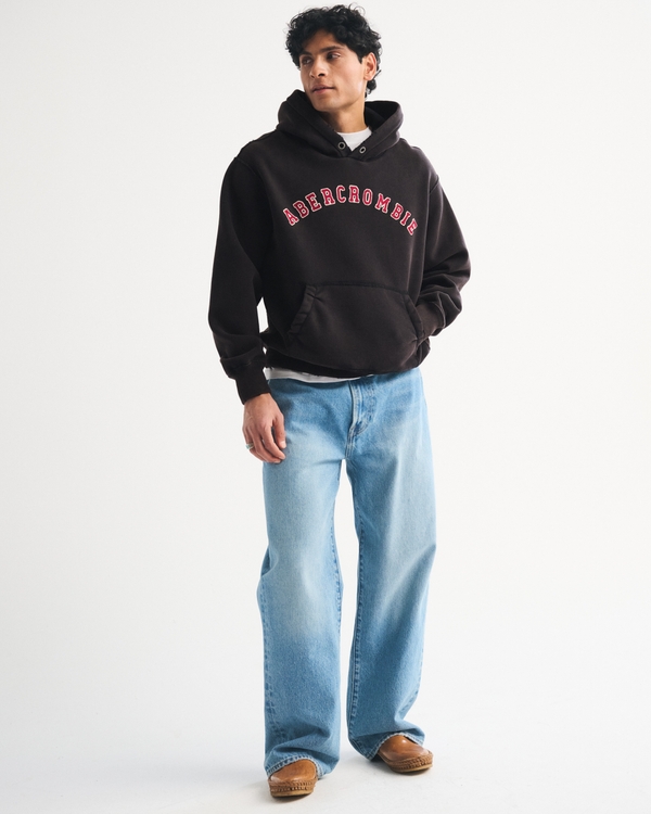 Logo Popover Hoodie, Black Wash view 2