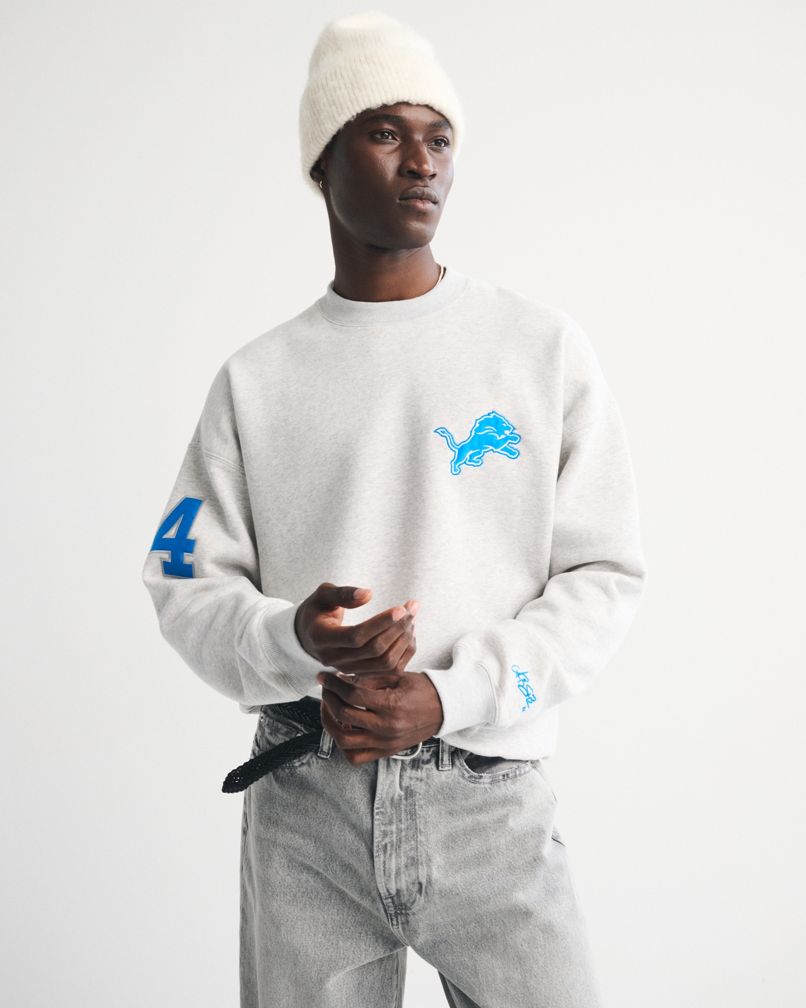 Abercrombie & Fitch Amon-Ra St. Brown Graphic Crew Sweatshirt