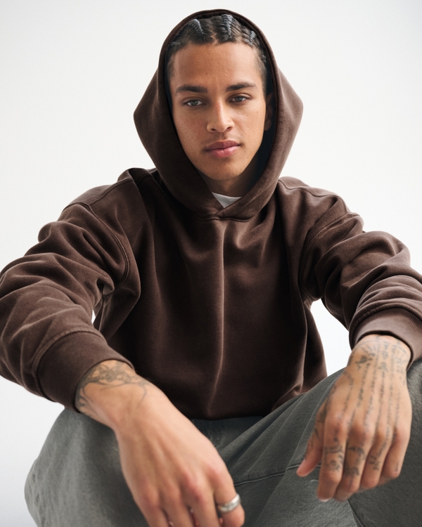 Essential Popover Hoodie, Brown Wash view 2