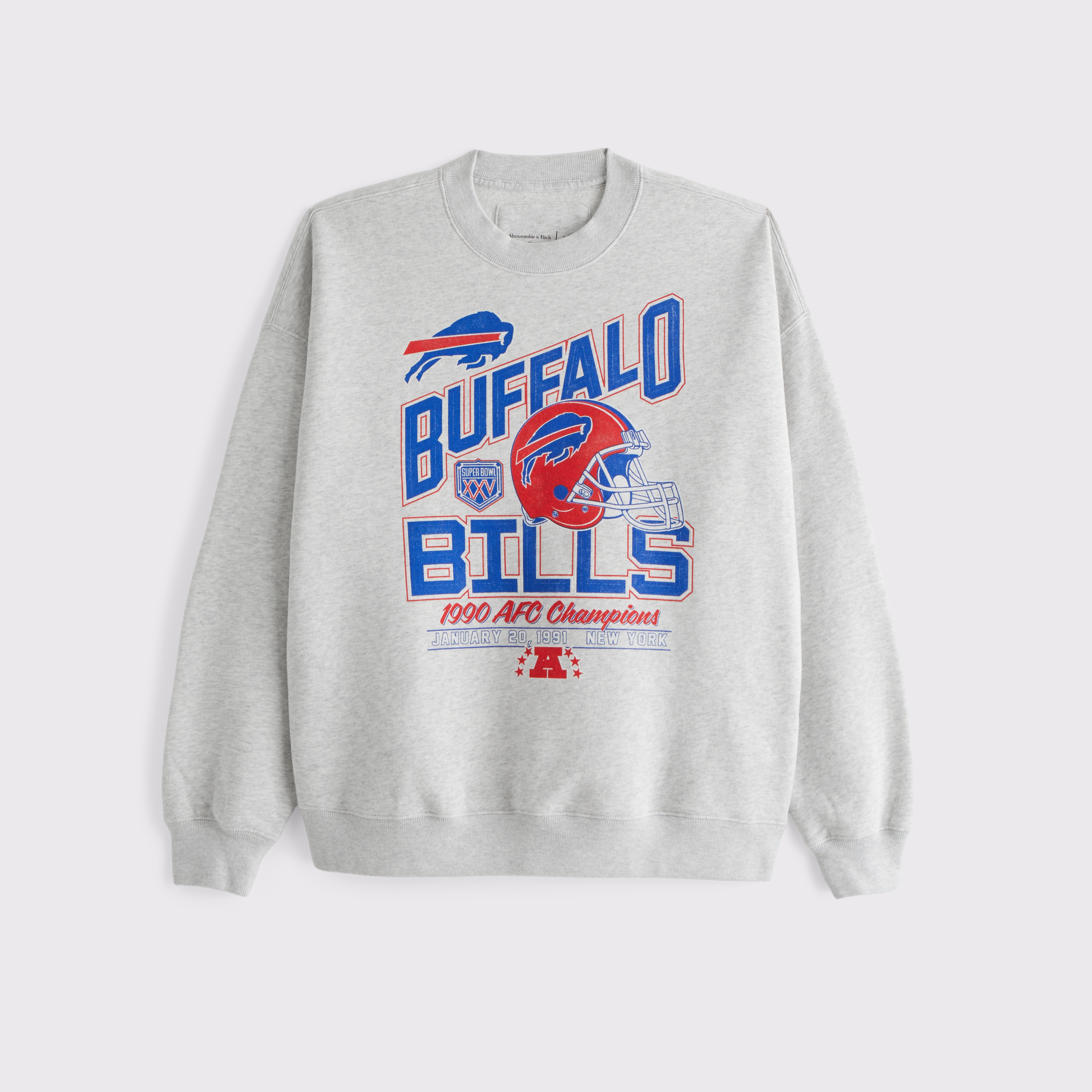 Abercrombie & Fitch Buffalo Bills Graphic Crew Sweatshirt In Gray