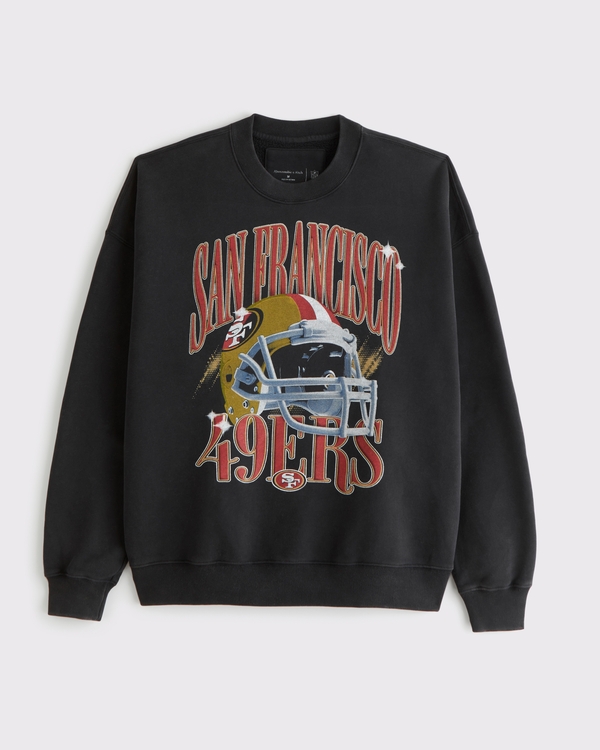 San Francisco 49ers Graphic Crew Sweatshirt, Black view 1