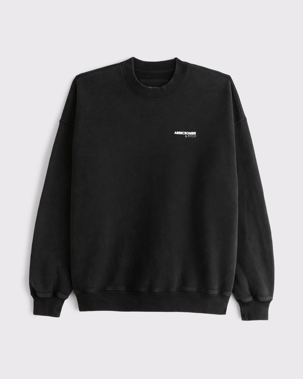Micro-Logo Crew Sweatshirt, Black view 1