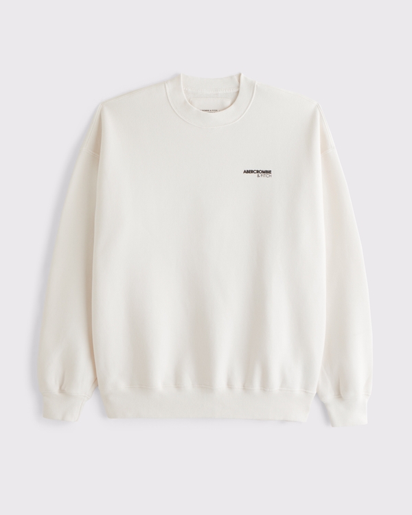 Micro-Logo Crew Sweatshirt, Cream view 1