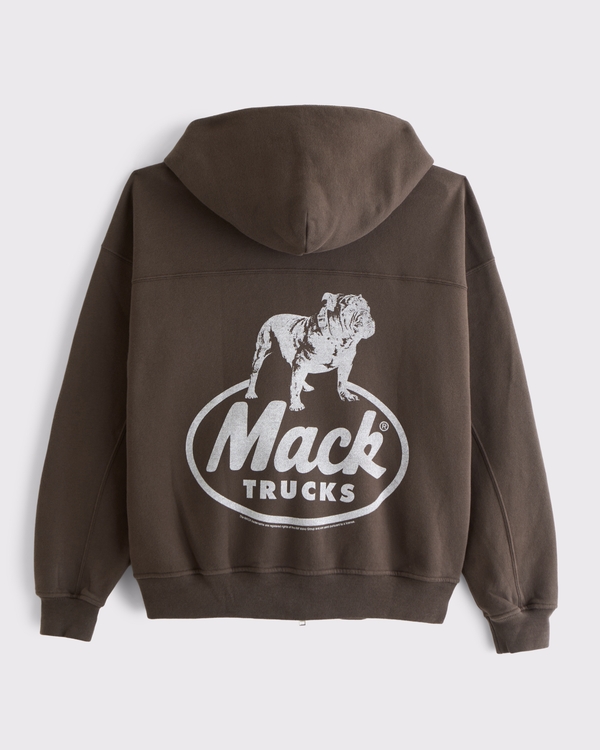 Mack Trucks Graphic Full-Zip Hoodie, Chocolate Brown view 1