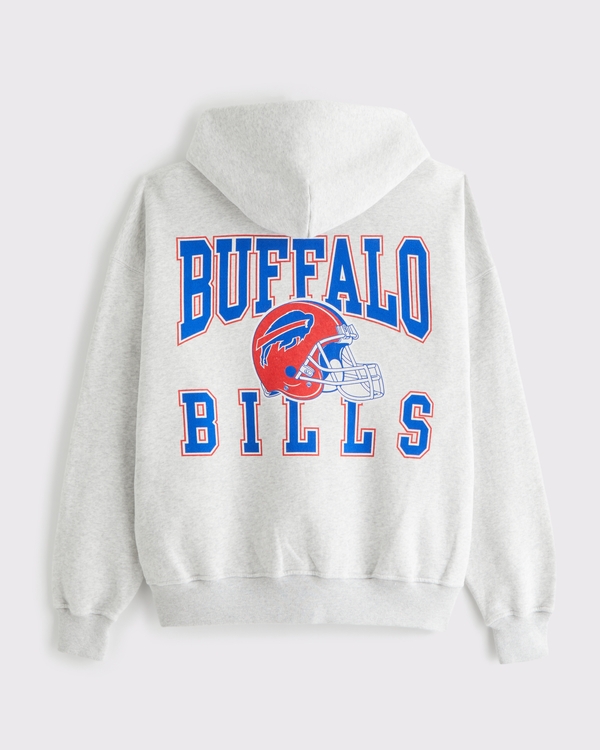 Buffalo Bills Full-Zip Hoodie, Light Heather Gray-bills view 1
