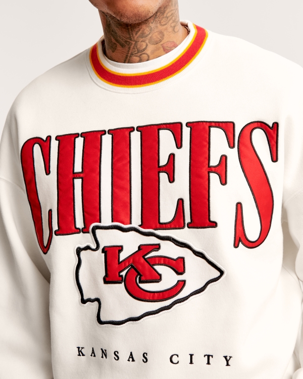 Kansas City Chiefs Graphic Crew Sweatshirt, Cream