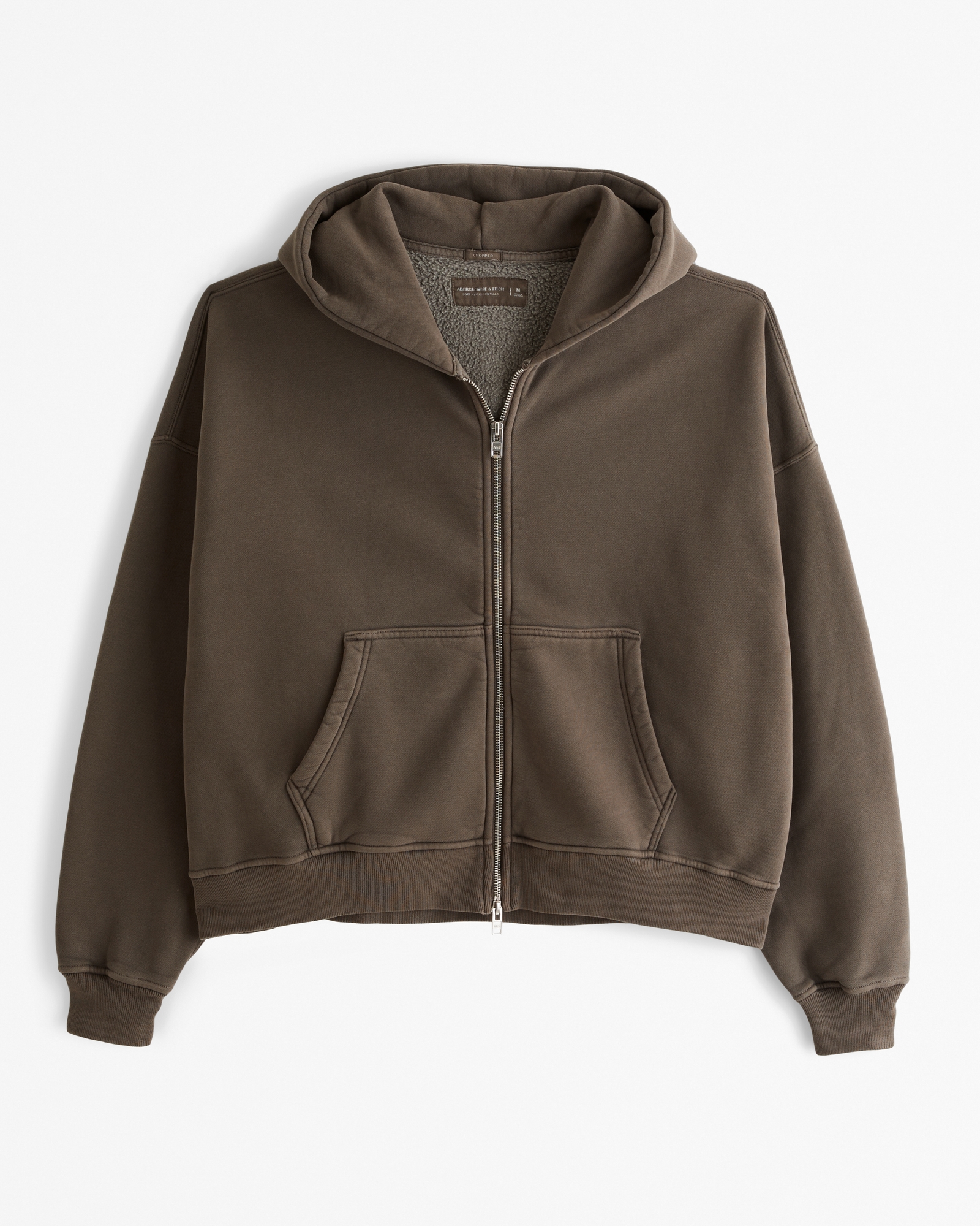 Essential Cropped Full-Zip Hoodie