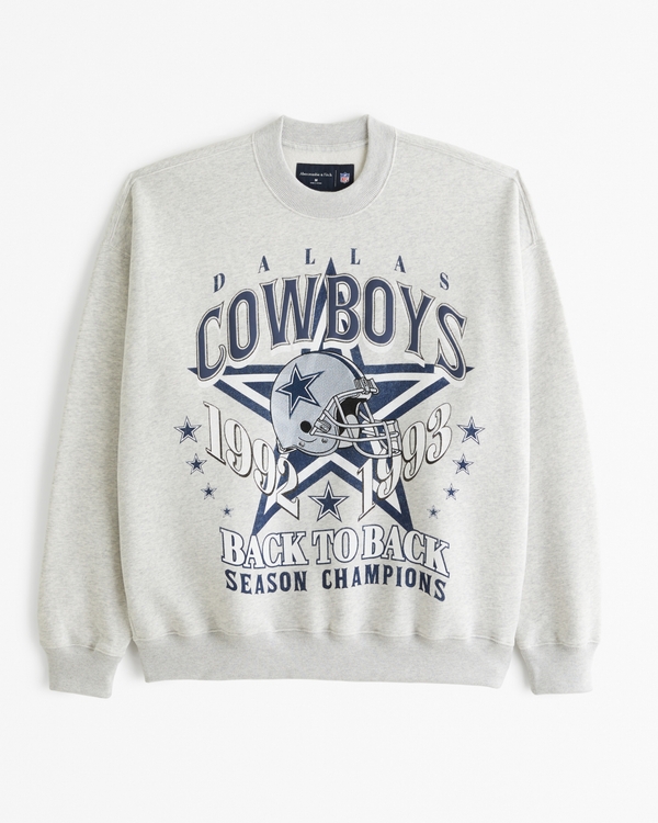 Dallas Cowboys Graphic Crew Sweatshirt, Light Gray Heather