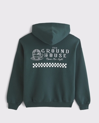 Sudadera con capucha sin cierres con gráfico de cafeterías