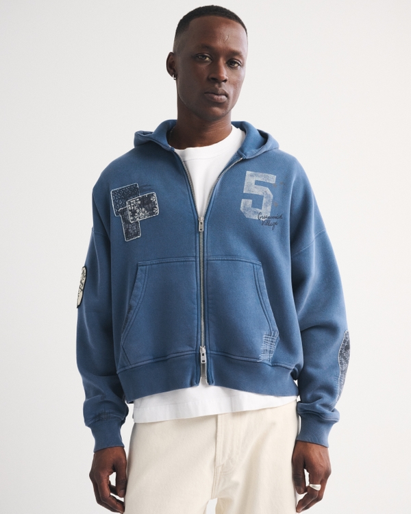 Essential Cropped Full-Zip Hoodie