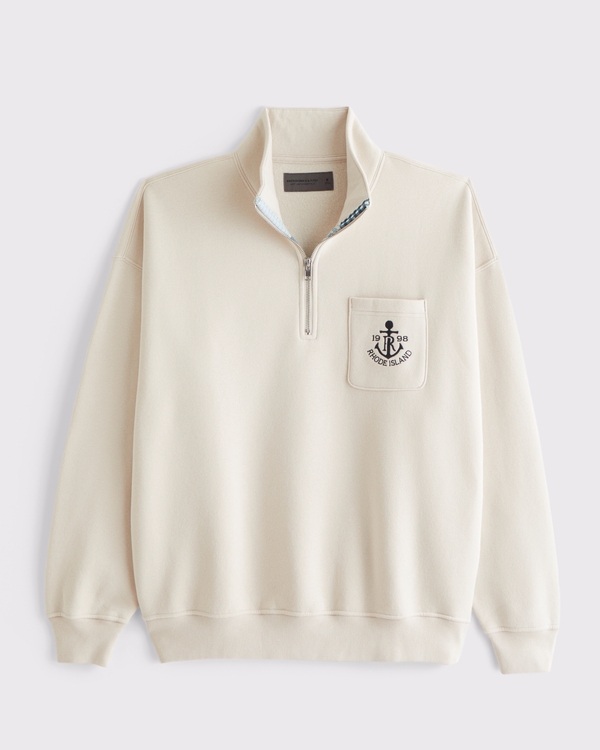 Essential Half-Zip Sweatshirt, Cream view 1