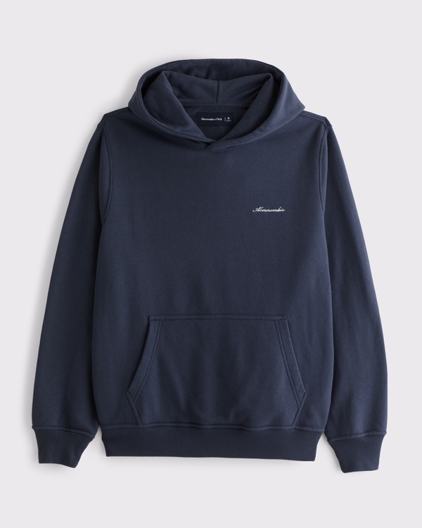 Terry Script Logo Popover Hoodie, Sapphire view 1