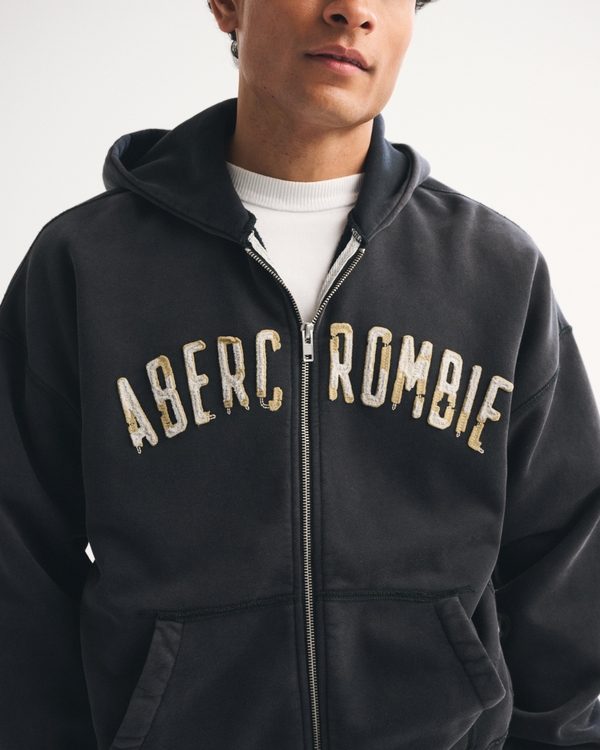Men's Logo Full-Zip Hoodie | Men's Tops | Abercrombie.com