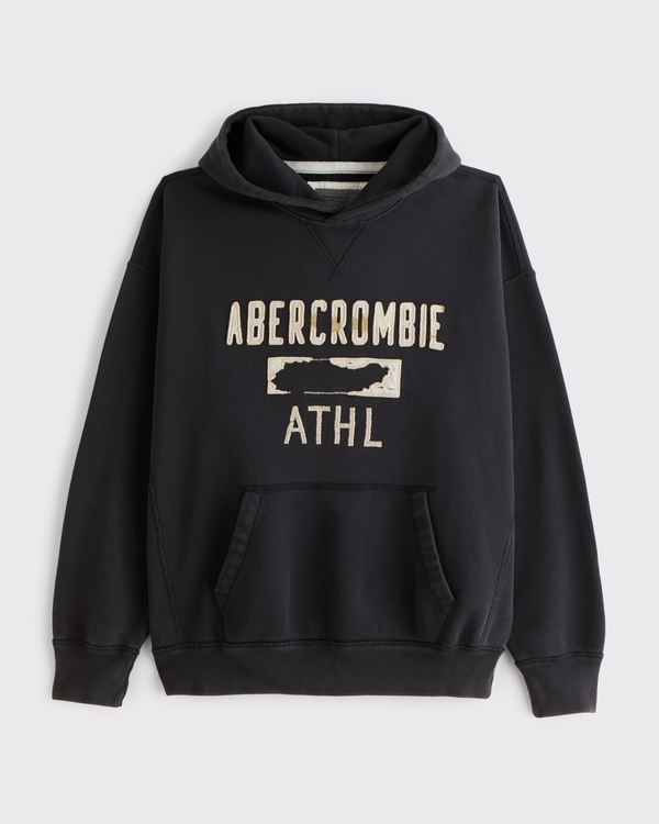 Logo Popover Hoodie, Black view 1