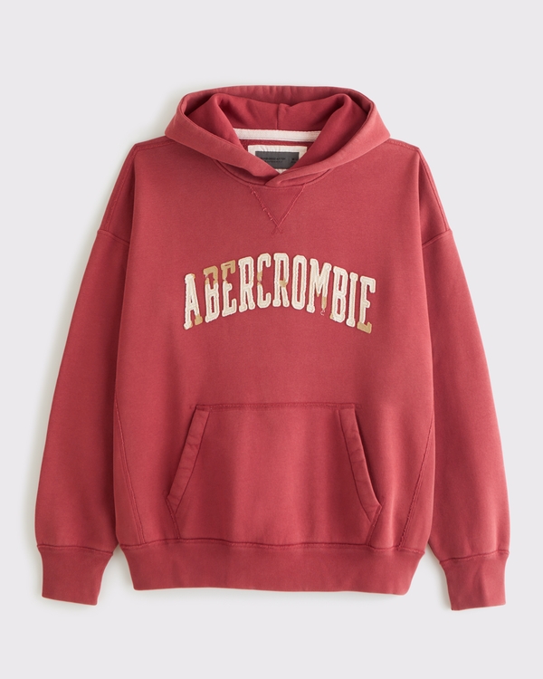 Logo Popover Hoodie, Red Wash view 1