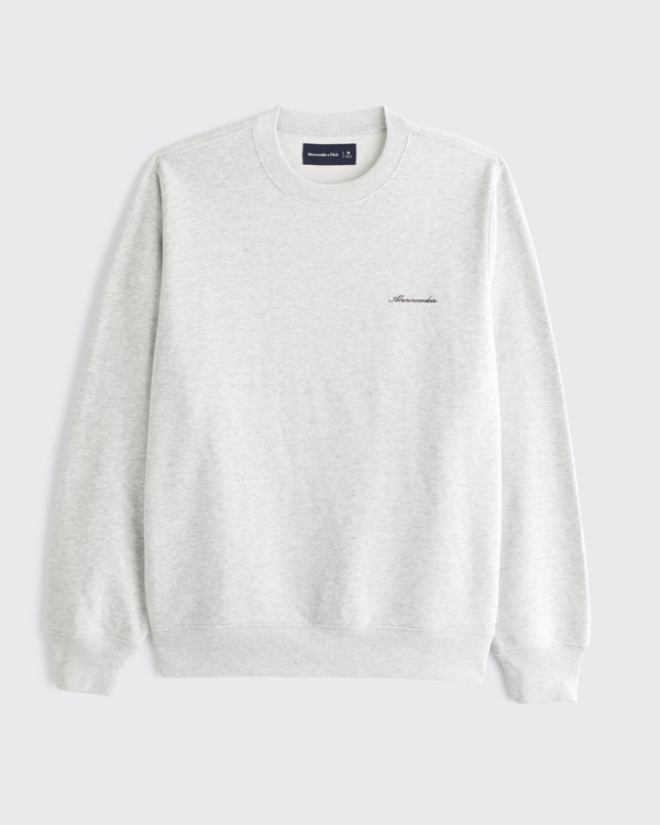 Terry Micro-Logo Crew Sweatshirt, Light Heather Gray view 1