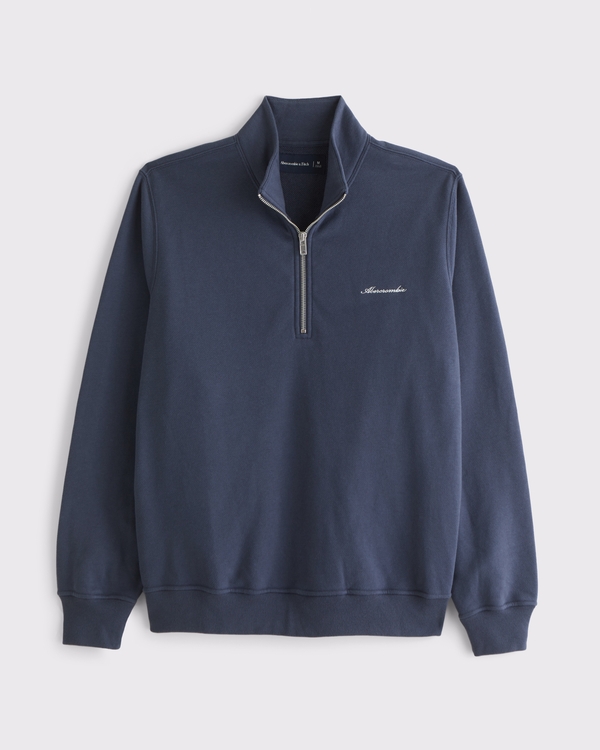 Terry Micro-Logo Half-Zip Sweatshirt, Sapphire view 1